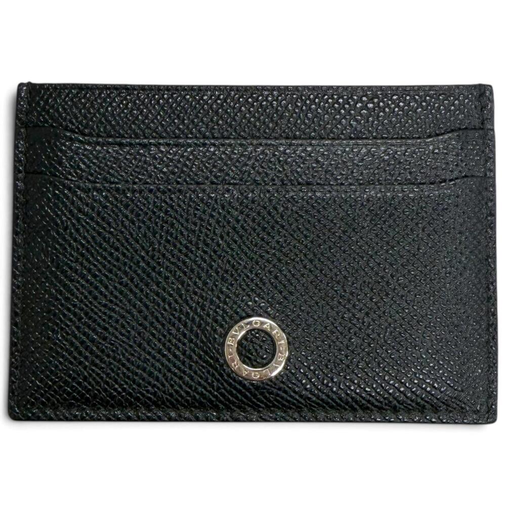BVLGARI 30405 Grain Leather Bulgari Pass Case/Business Card Holder/Card Case,...